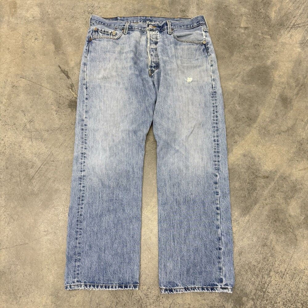 Vtg Levis 501 0193 Mens Jeans 38x30 Actual 38x28 Button Fly Light Fade & Distres